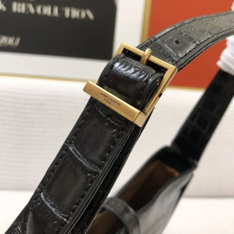 YSL Black Crocodile Embossed Underarm Bag S8003 - Image 6