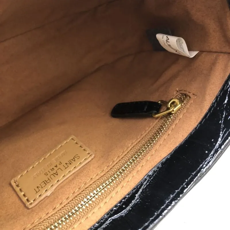 YSL Black Crocodile Embossed Underarm Bag S8003 - Image 9