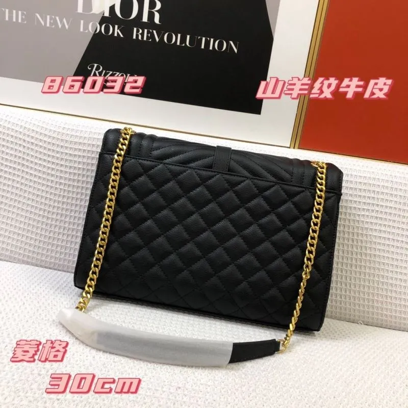 YSL Black Quilted Chain Shoulder Bag 86032 30cm - Image 3