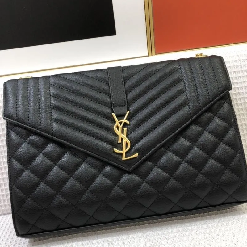 YSL Black Quilted Chain Shoulder Bag 86032 30cm - Image 5