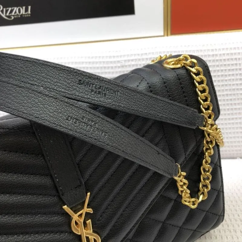 YSL Black Quilted Chain Shoulder Bag 86032 30cm - Image 6