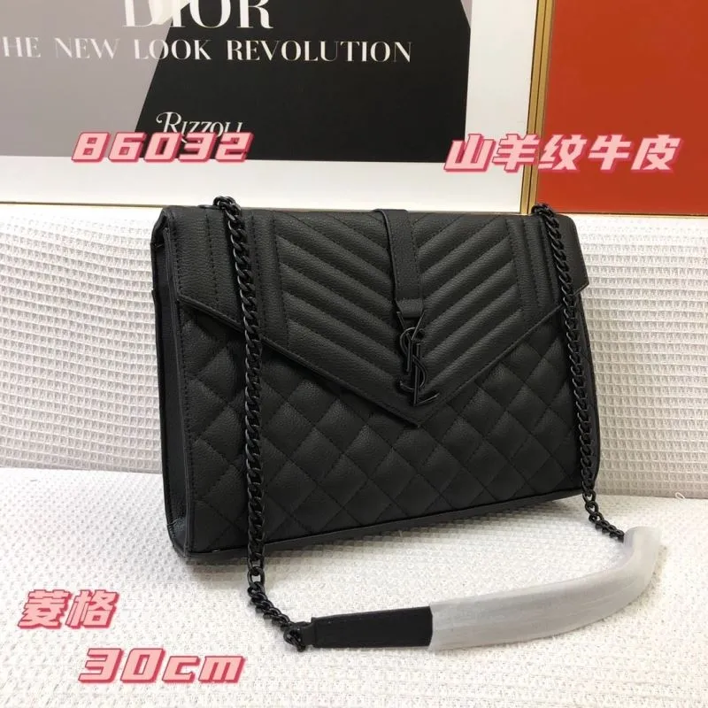 Alternative view of YSL Black Quilted Leather Shoulder Bag 86032