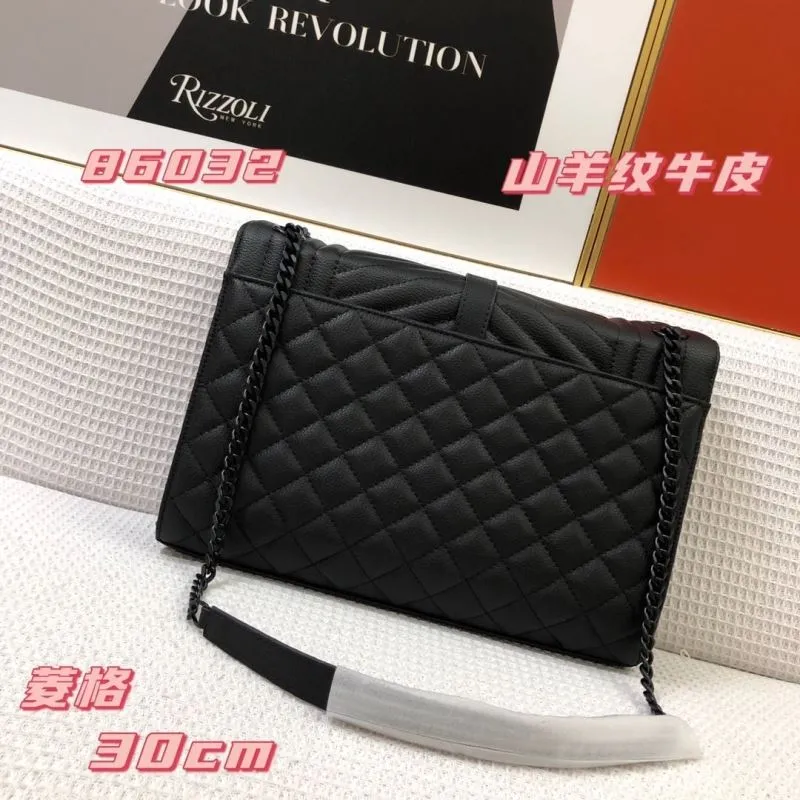 YSL Black Quilted Leather Shoulder Bag 86032 - Image 3