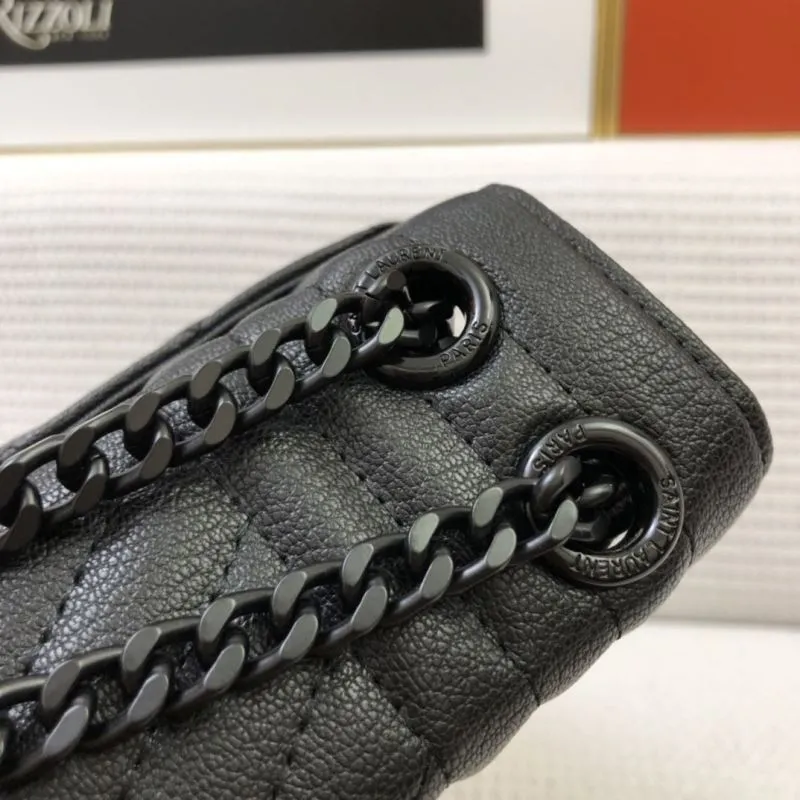 YSL Black Quilted Leather Shoulder Bag 86032 - Image 5