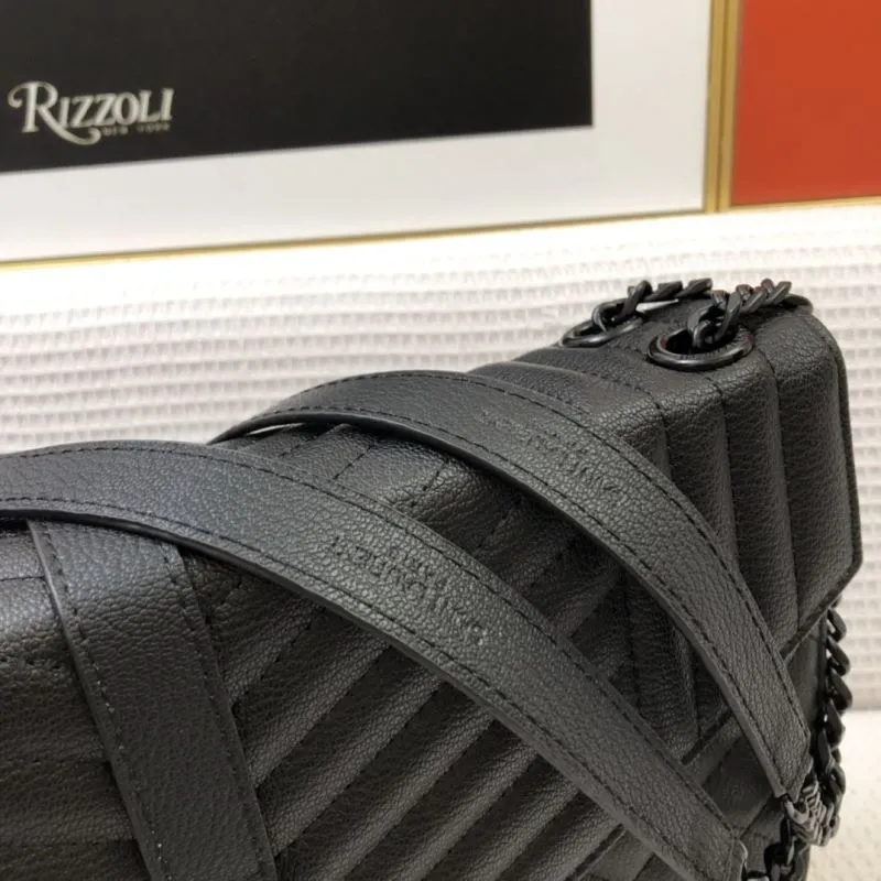 YSL Black Quilted Leather Shoulder Bag 86032 - Image 6