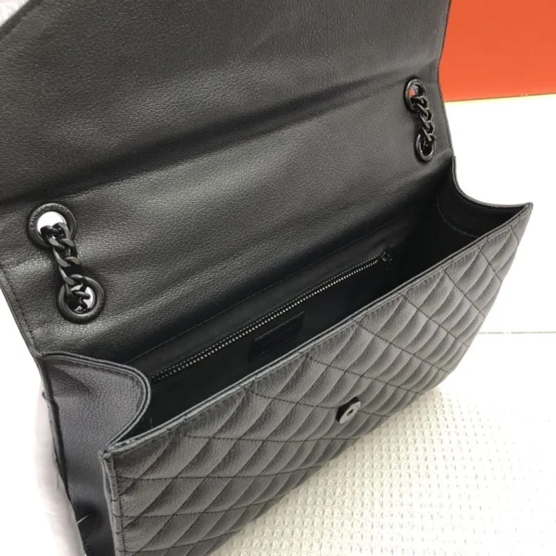 YSL Black Quilted Leather Shoulder Bag 86032 - Image 8