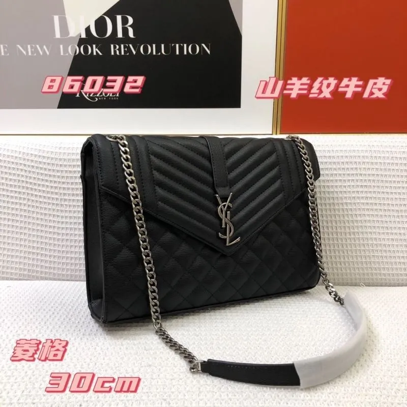 Alternative view of YSL Black Quilted Chain Shoulder Bag 86032 30cm