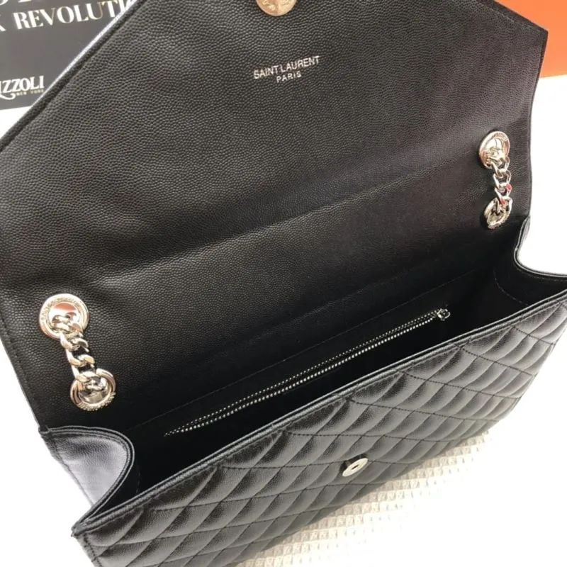 YSL Black Caviar Leather Chain Shoulder Bag 30cm 86032 - Image 8