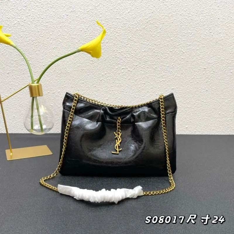 YSL Black Chain Shoulder Bag S08017 Size 24
