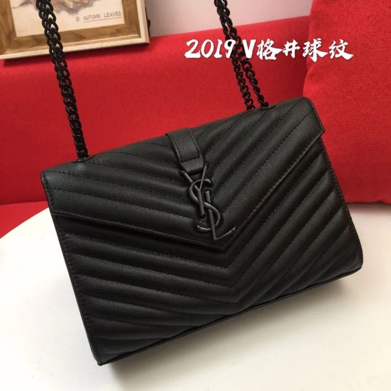 YSL Black V-Quilted Top Handle Bag 881