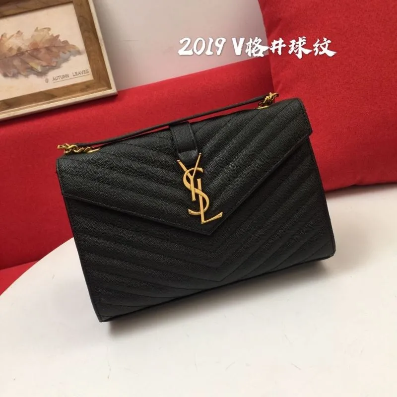 YSL Black V-Quilted Top Handle Bag 882