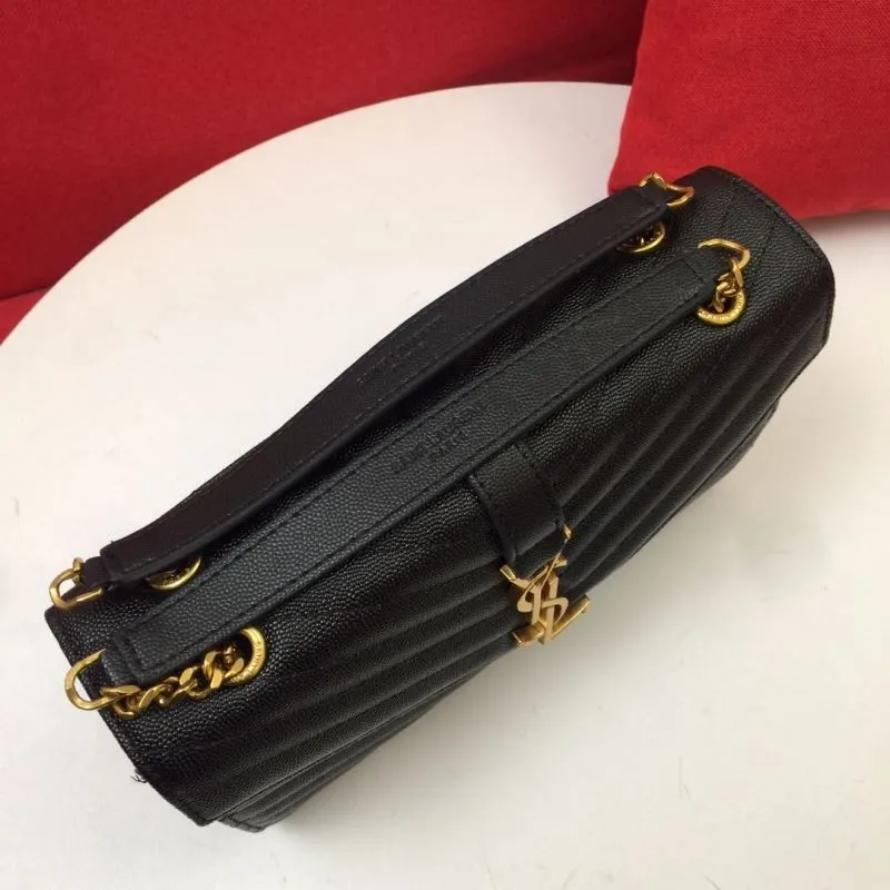 YSL Black V-Quilted Top Handle Bag 882 - Image 3