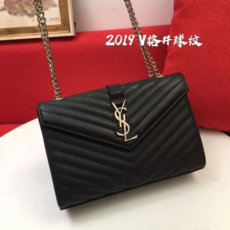 YSL Black V-Quilted Top Handle Bag 883