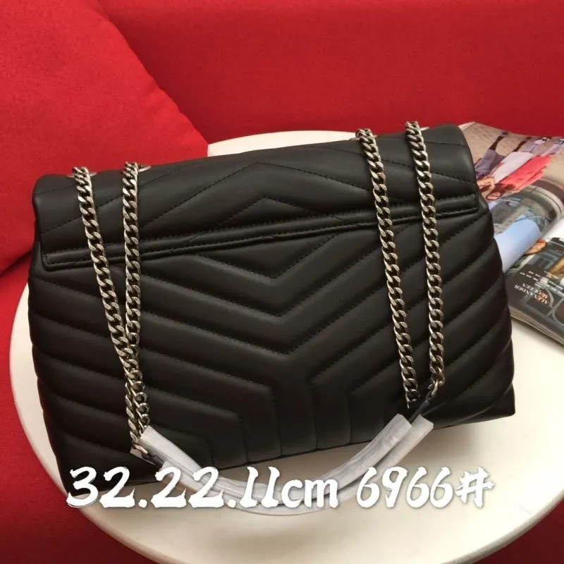 Alternative view of YSL Black Chevron Chain Shoulder Bag 6966