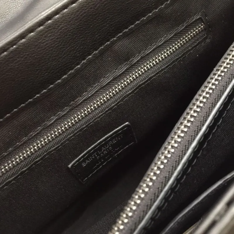 YSL Black Chevron Chain Shoulder Bag 6966 - Image 9