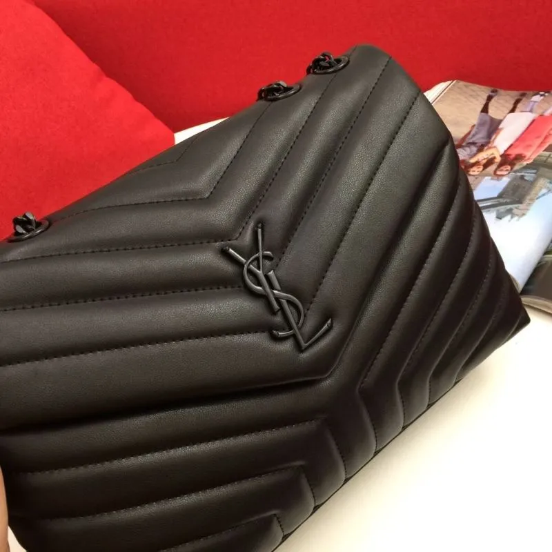 YSL Black Quilted Chain Shoulder Bag 6966 - Image 3