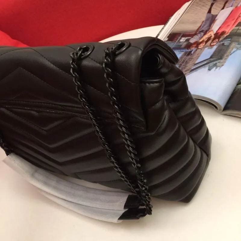 YSL Black Quilted Chain Shoulder Bag 6966 - Image 5