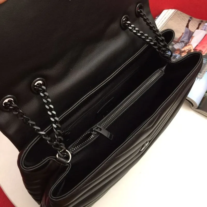 YSL Black Quilted Chain Shoulder Bag 6966 - Image 8