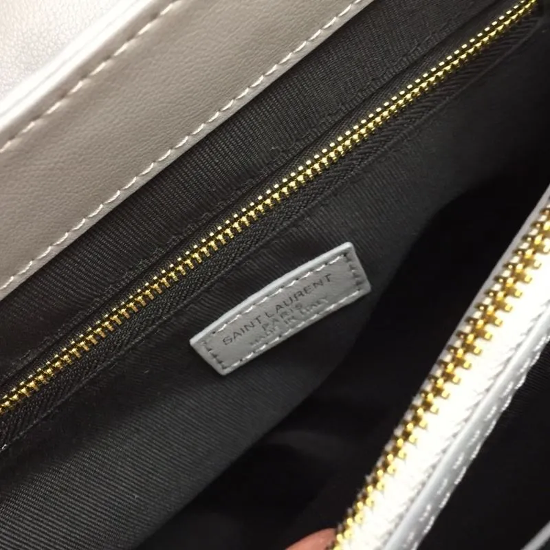 YSL Gray Quilted Chain Shoulder Bag 6966 - Image 9