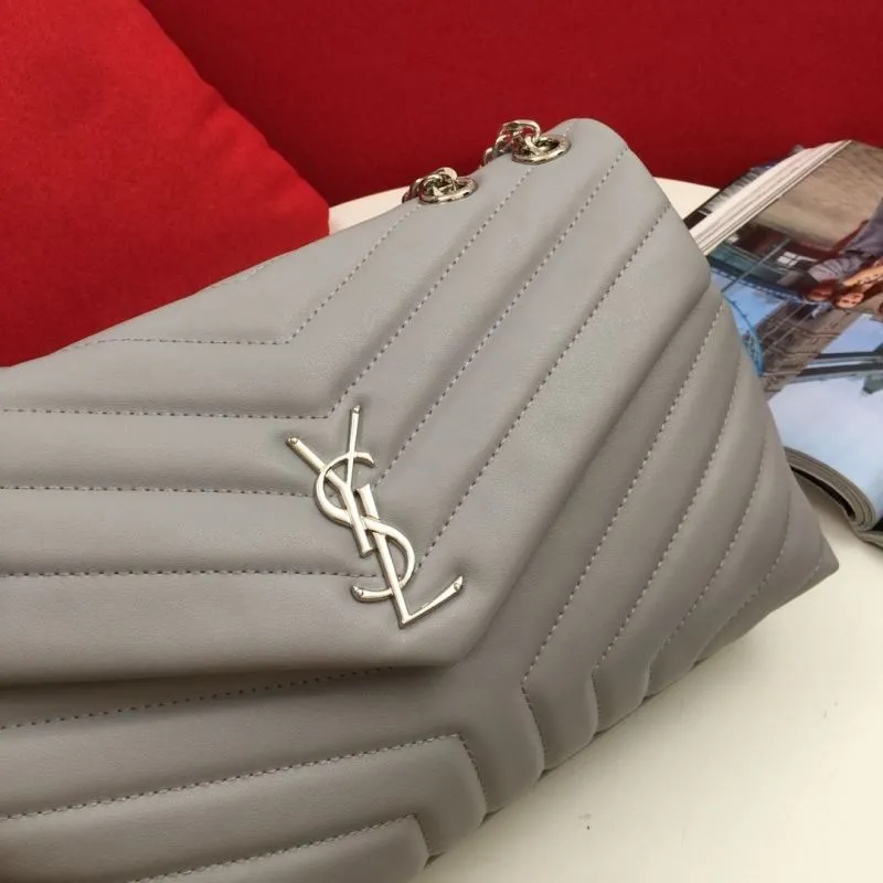 YSL Gray Chain Shoulder Bag 6966 - Image 3