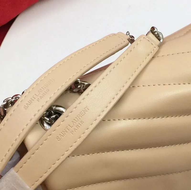 YSL Beige Quilted Chain Shoulder Bag 6966 - Image 6