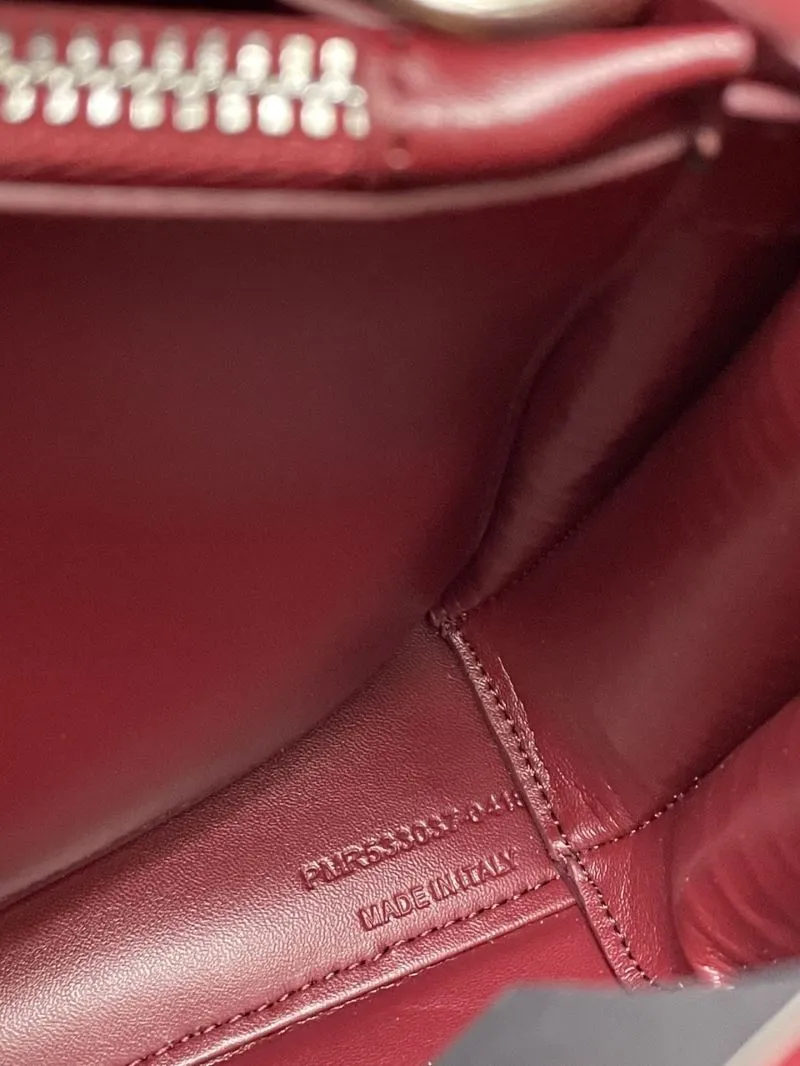 YSL 6012 Burgundy Croc Embossed Small 26cm Top Handle Bag - Image 9