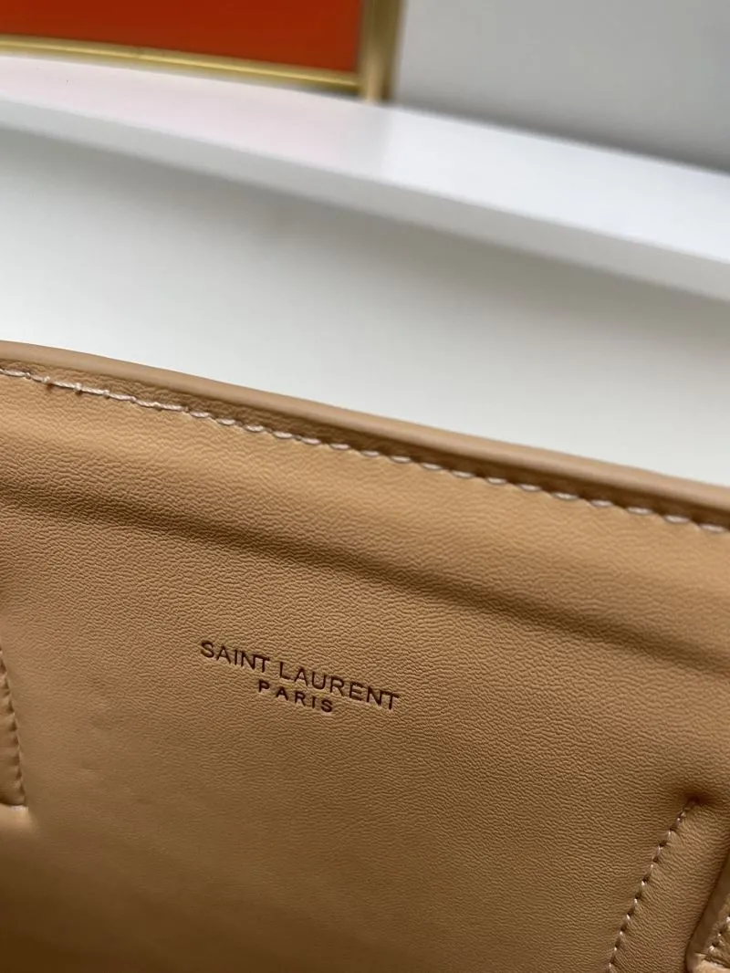 YSL 6012 Beige Croc Embossed Small Top Handle Bag 26cm - Image 8