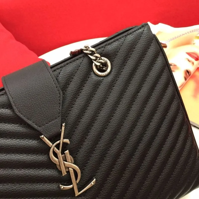 YSL Black Chevron Tote Bag 86035 Size 32.25.10cm - Image 5