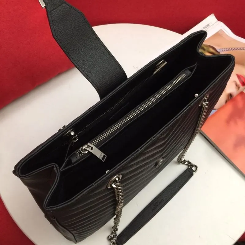 YSL Black Chevron Tote Bag 86035 Size 32.25.10cm - Image 8