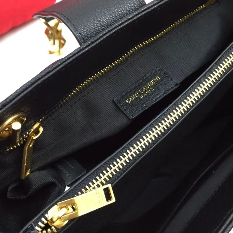 YSL Black Quilted Top Handle Tote Bag 86035 Size 32x25x10cm - Image 9
