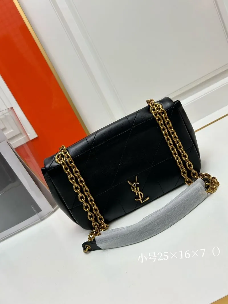 YSL Small Black Leather Chain Shoulder Bag 915