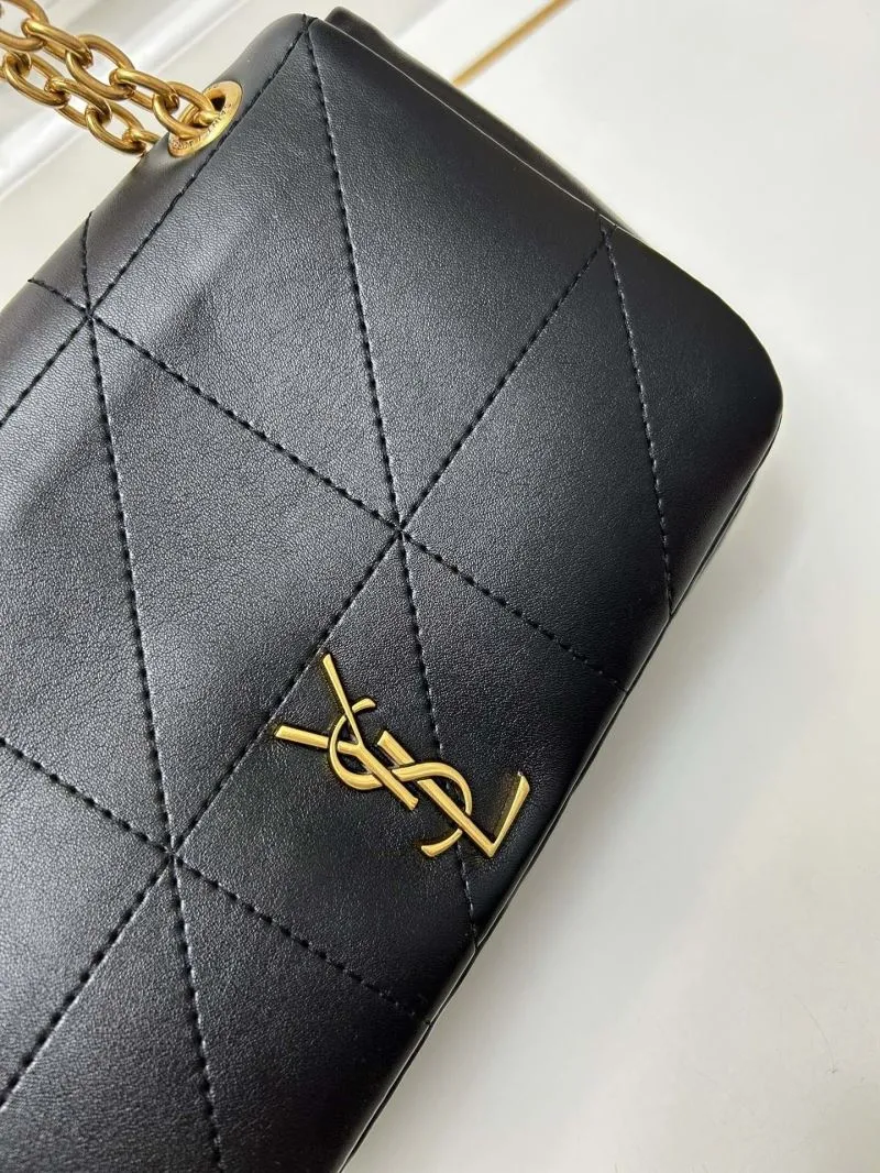 YSL Small Black Leather Chain Shoulder Bag 915 - Image 4