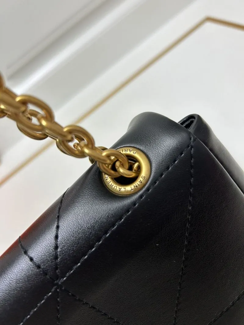 YSL Small Black Leather Chain Shoulder Bag 915 - Image 5