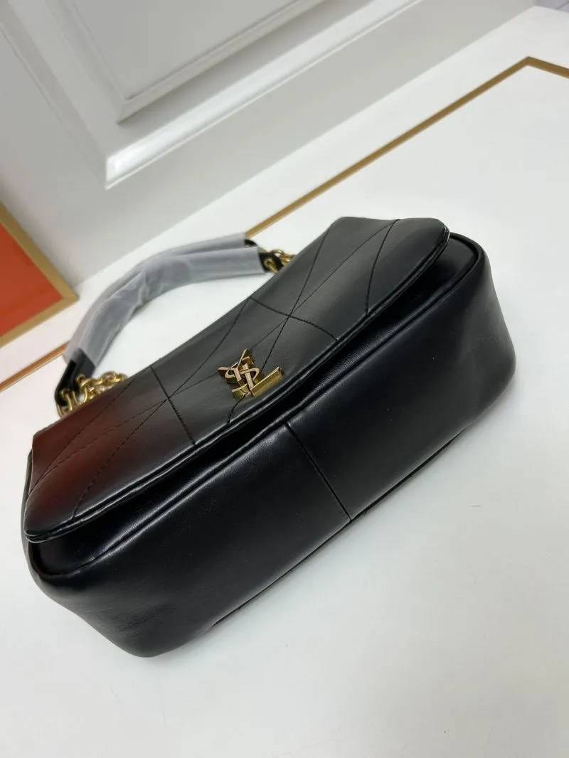YSL Small Black Leather Chain Shoulder Bag 915 - Image 6