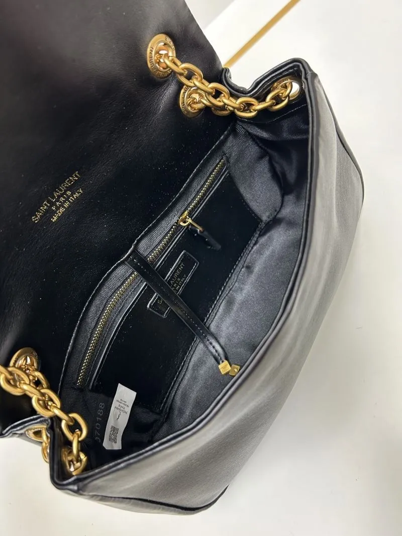 YSL Small Black Leather Chain Shoulder Bag 915 - Image 7