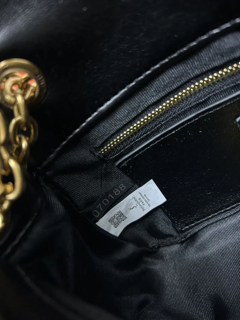 YSL Small Black Leather Chain Shoulder Bag 915 - Image 8