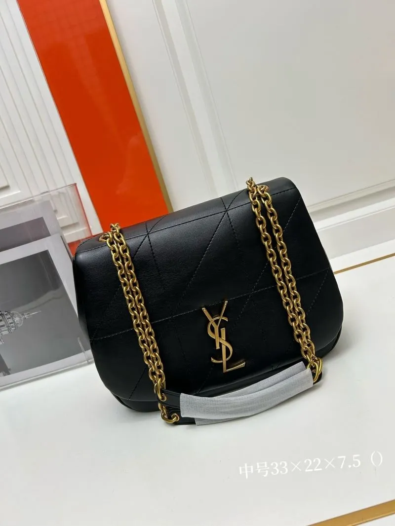 YSL Black Medium Top Handle Chain Shoulder Bag 916