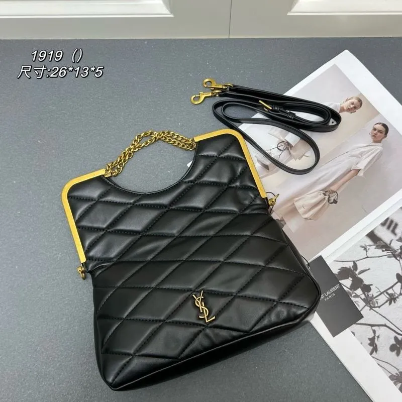 YSL Black Quilted Top Handle Bag 1919