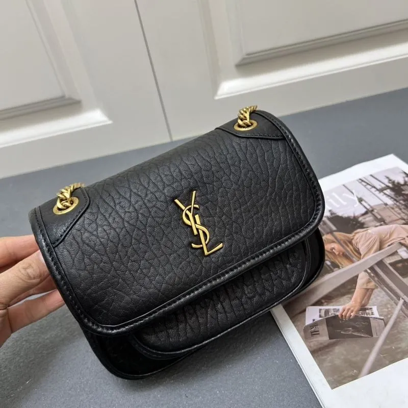 YSL Black Leather Chain Shoulder Bag Z163360 - Image 3