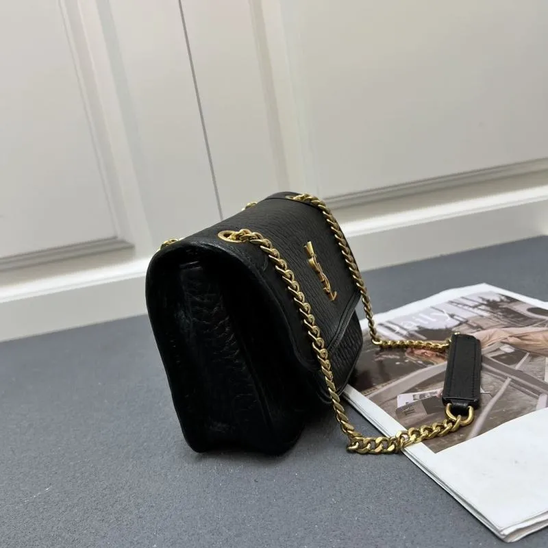 YSL Black Leather Chain Shoulder Bag Z163360 - Image 5