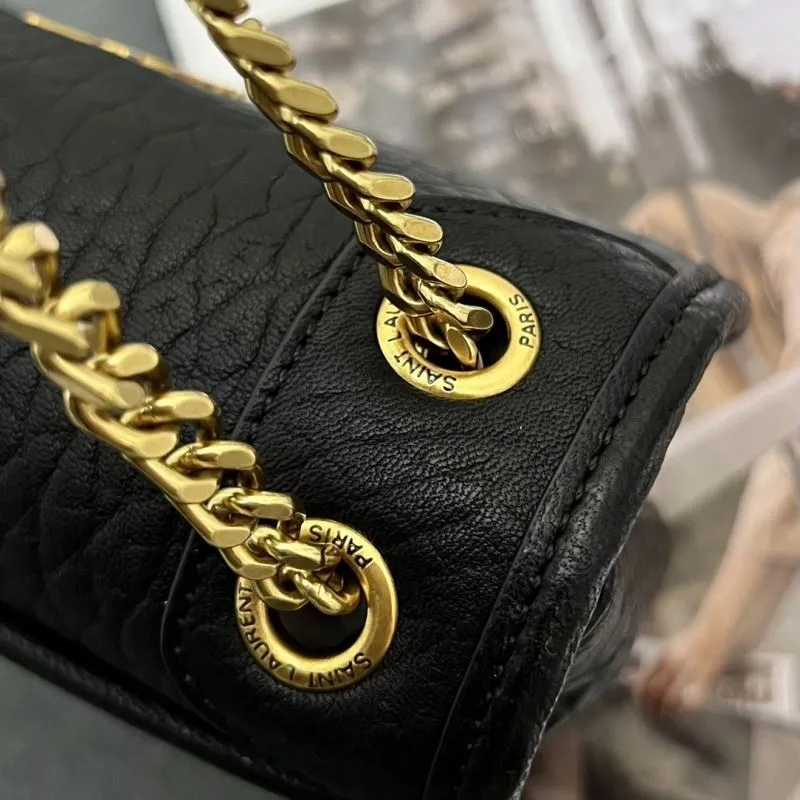 YSL Black Leather Chain Shoulder Bag Z163360 - Image 6