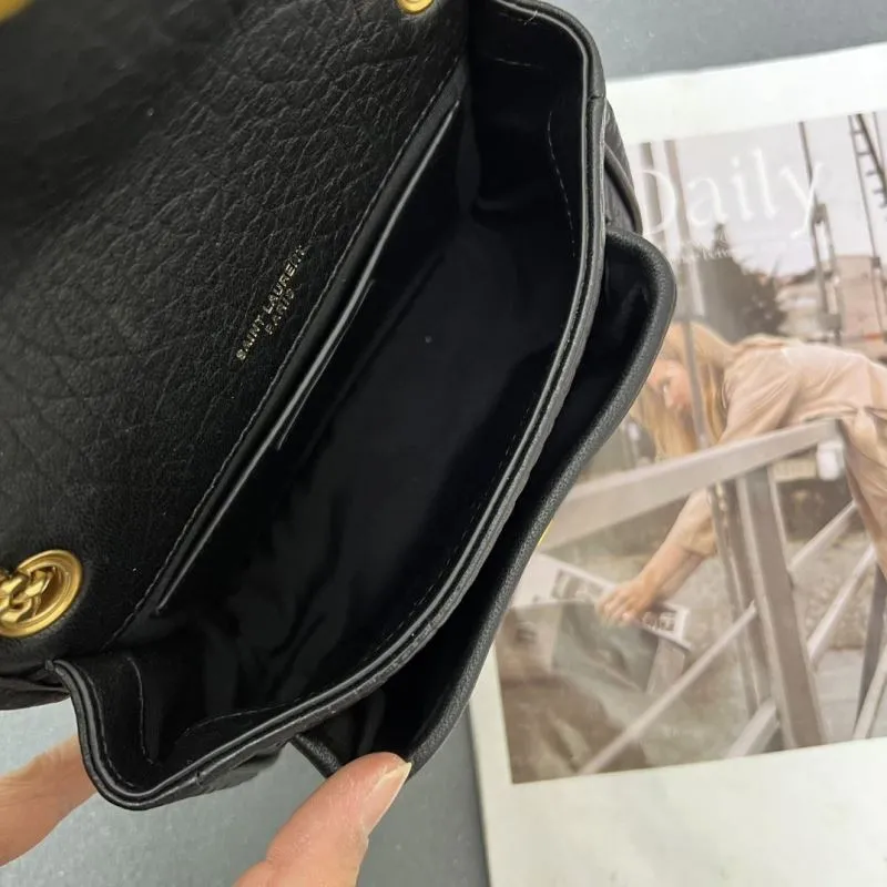 YSL Black Leather Chain Shoulder Bag Z163360 - Image 8