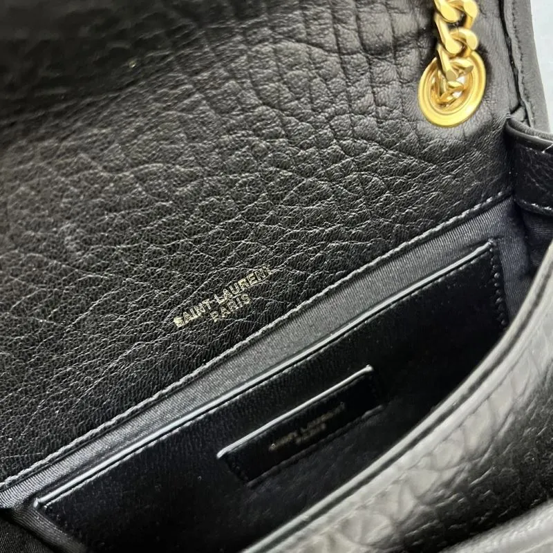 YSL Black Leather Chain Shoulder Bag Z163360 - Image 9