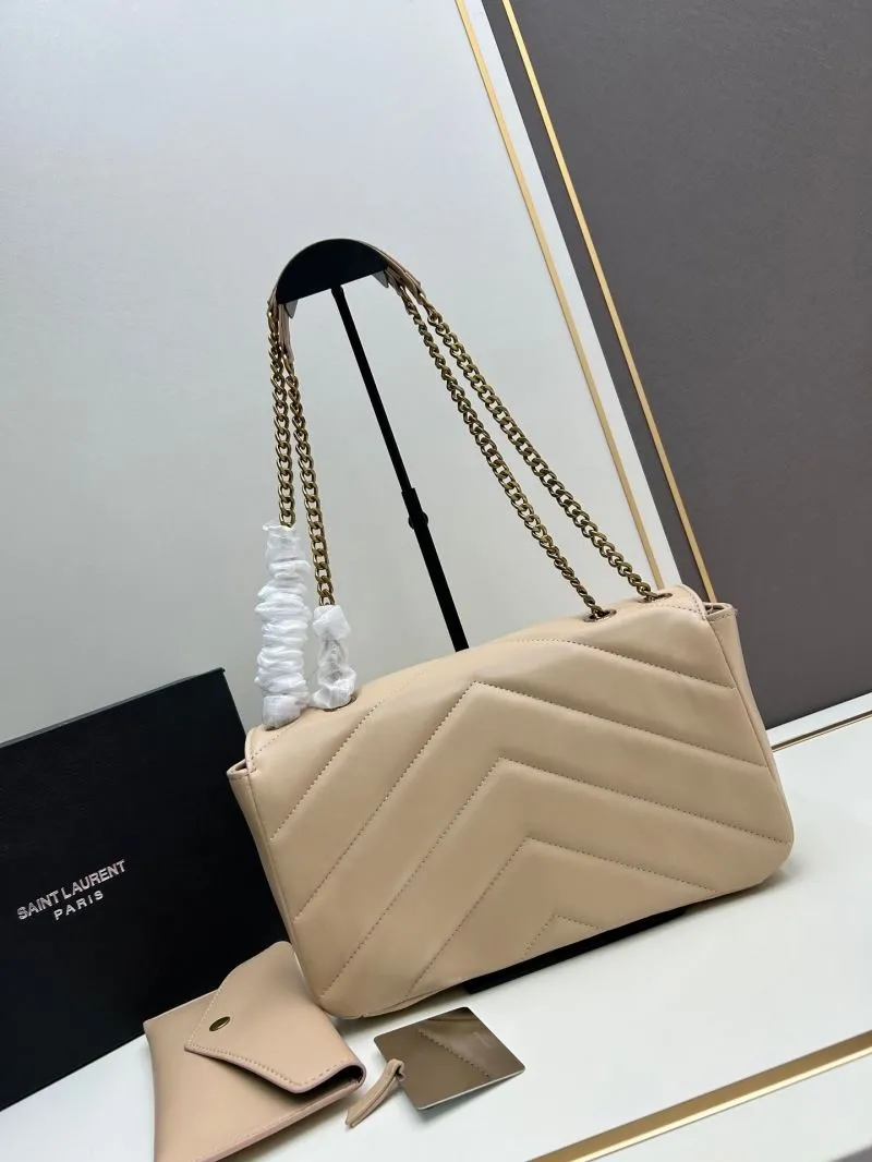 Alternative view of YSL Beige Quilted Chain Shoulder Bag 6146