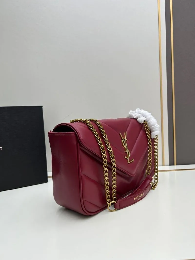 Alternative view of YSL Burgundy Quilted Chain Shoulder Bag 6146