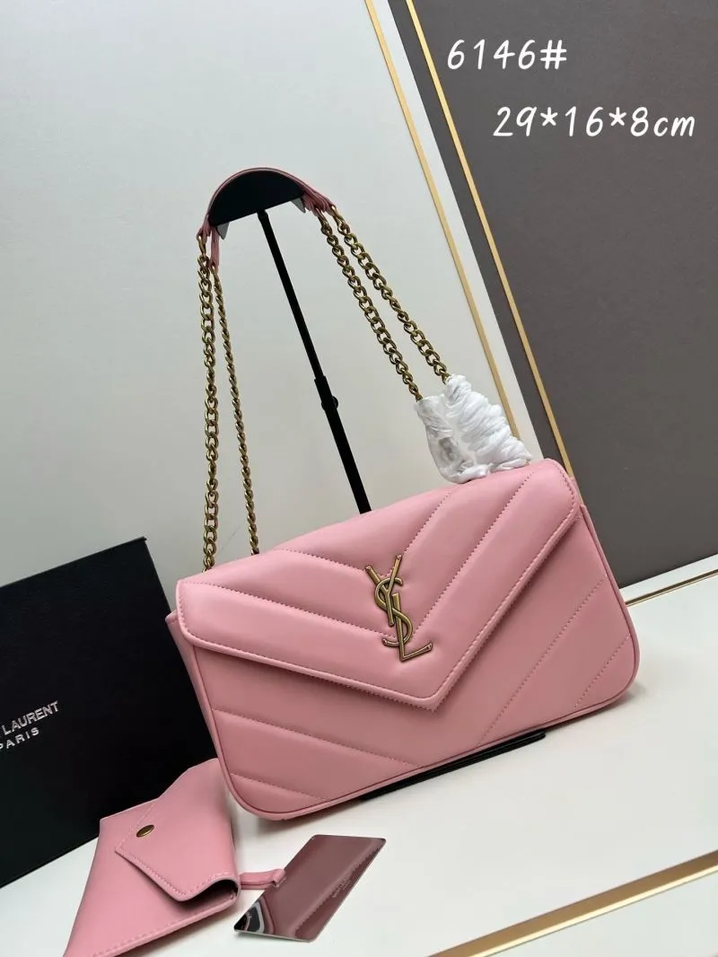 YSL Pink Chain Shoulder Bag 6146