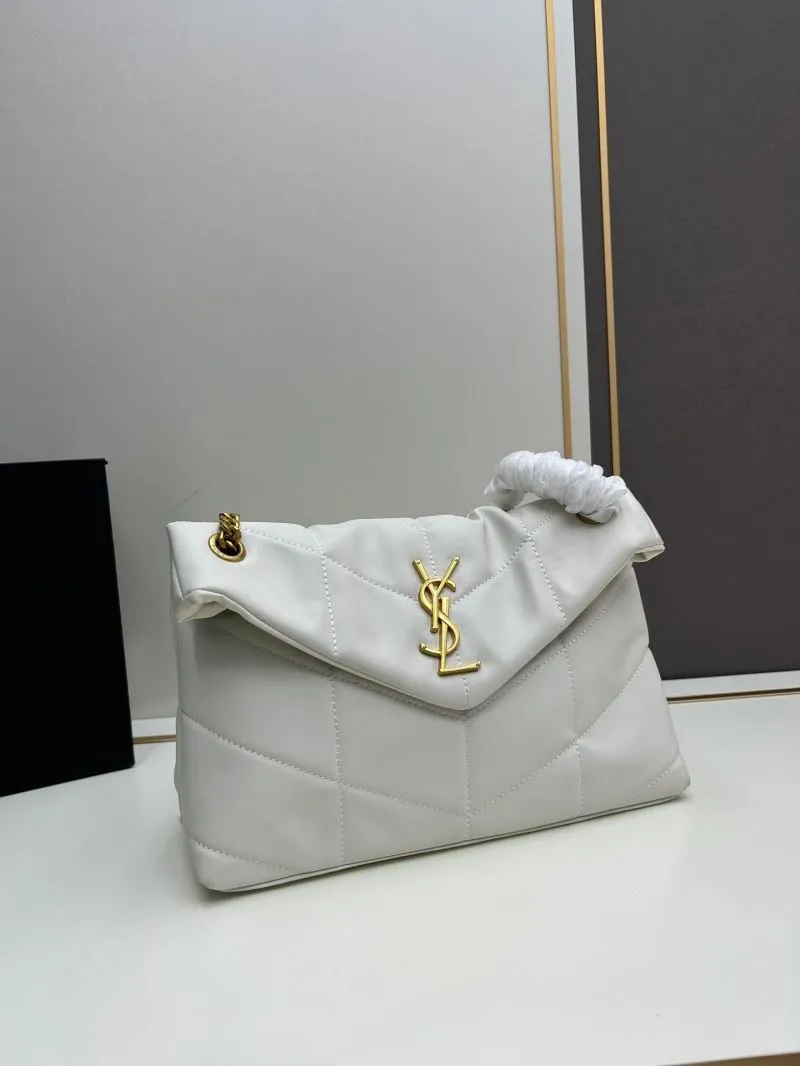 YSL White Quilted Chain Shoulder Bag 8819 - Image 3