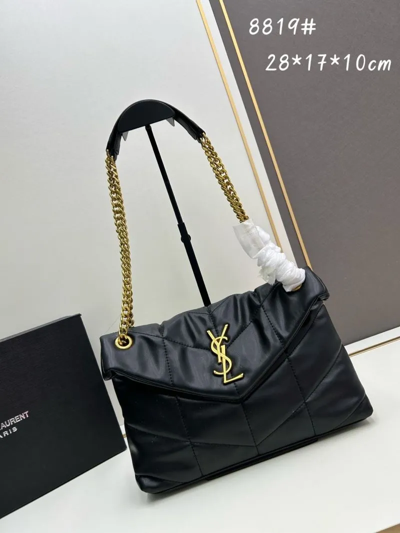 YSL Black Quilted Chain Shoulder Bag 8819