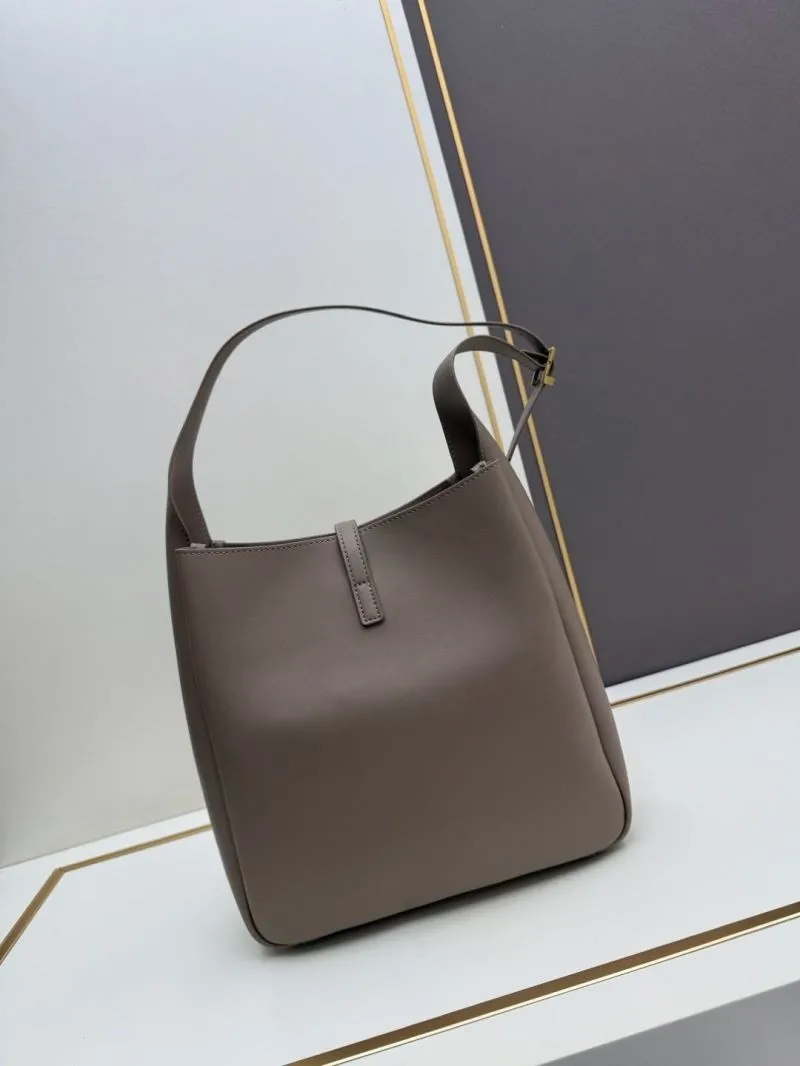 YSL Taupe Leather Hobo Bag 933 - Image 3