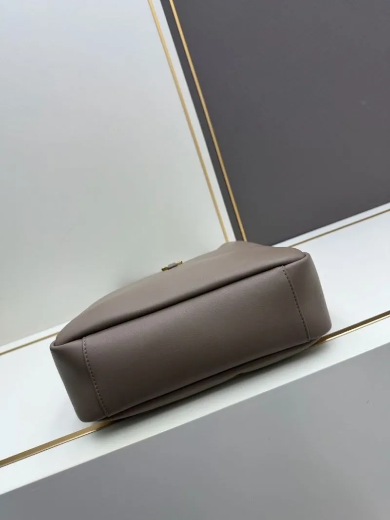 YSL Taupe Leather Hobo Bag 933 - Image 6